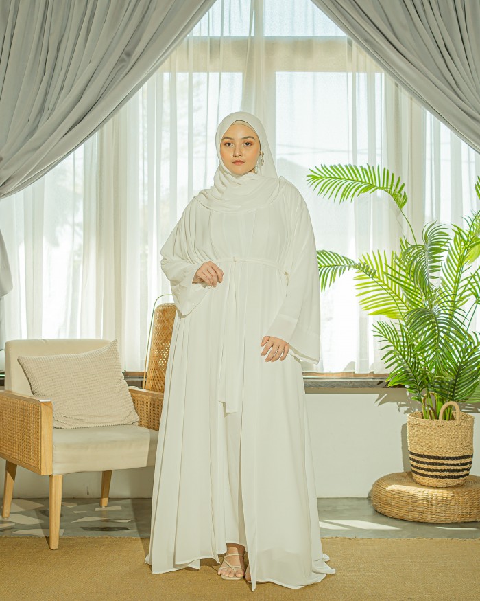Ammara Abaya Dress (White)